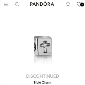 Authentic Pandora Silver Bible Cross Charm Bead 790261